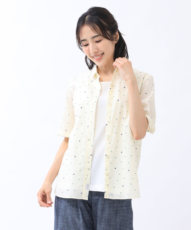 クローバー柄シャツ【日本製生地】