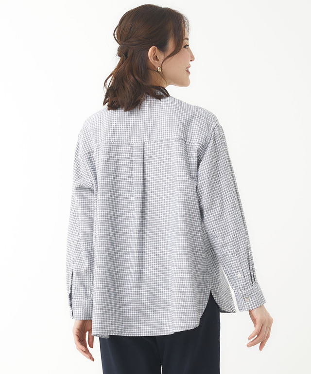 バンドカラー 微起毛 ブラウス