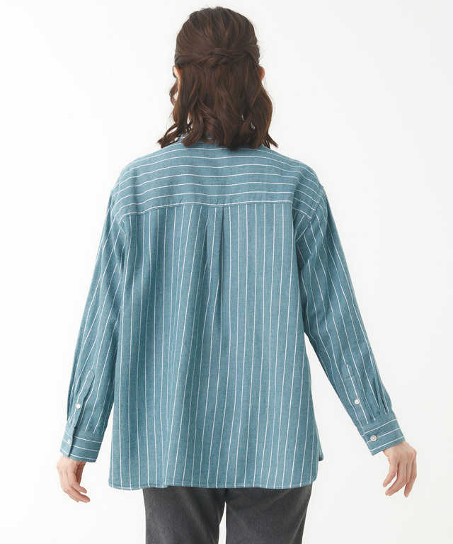 バンドカラー 微起毛 ブラウス