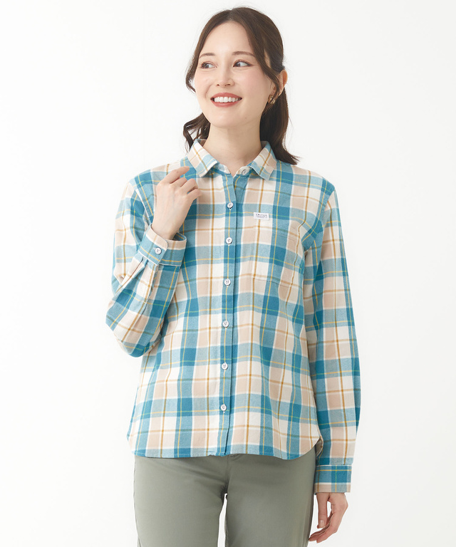 微起毛 チェック柄 ブラウス