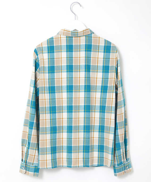 微起毛 チェック柄 ブラウス