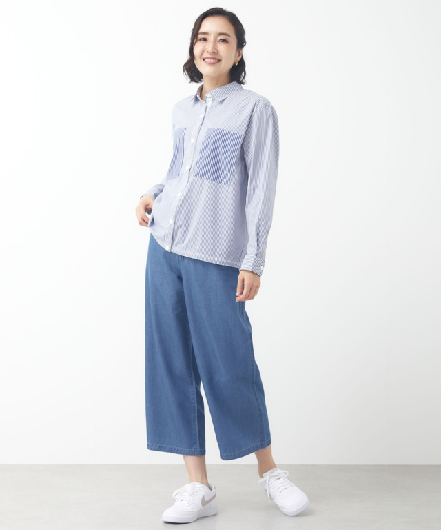 スピンドル ストライプ ブラウス