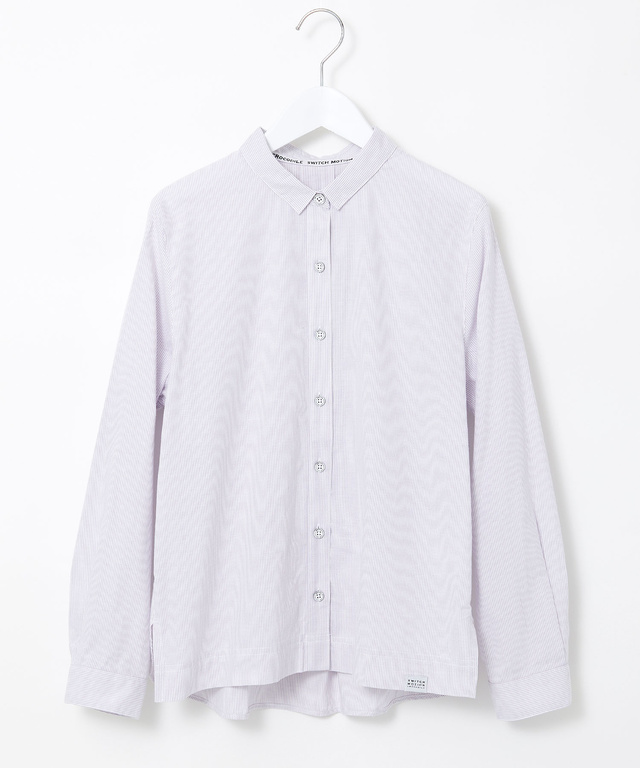 ストライプ柄 微起毛 ブラウス