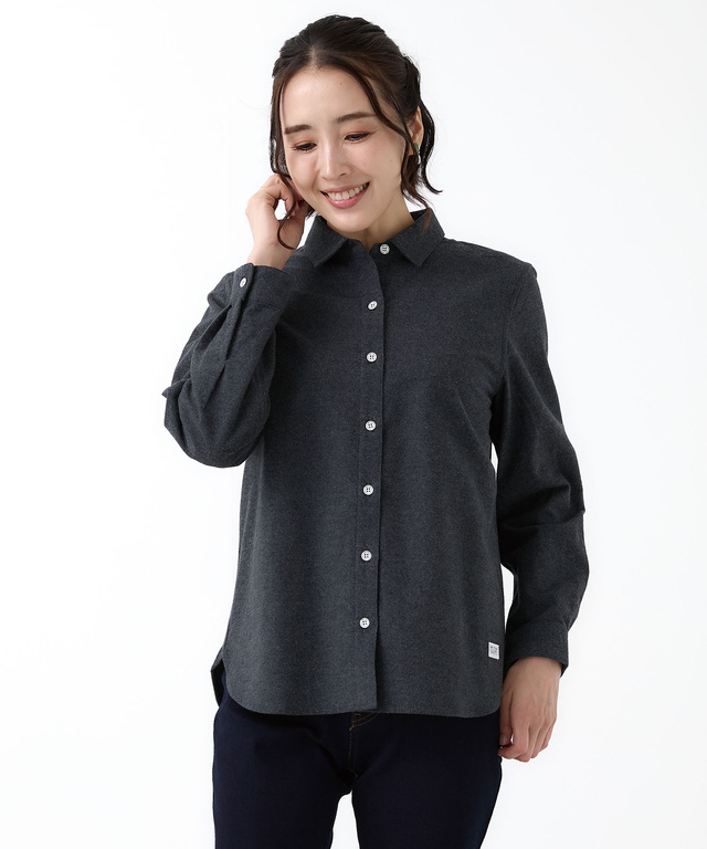 フランネル コットン ブラウス