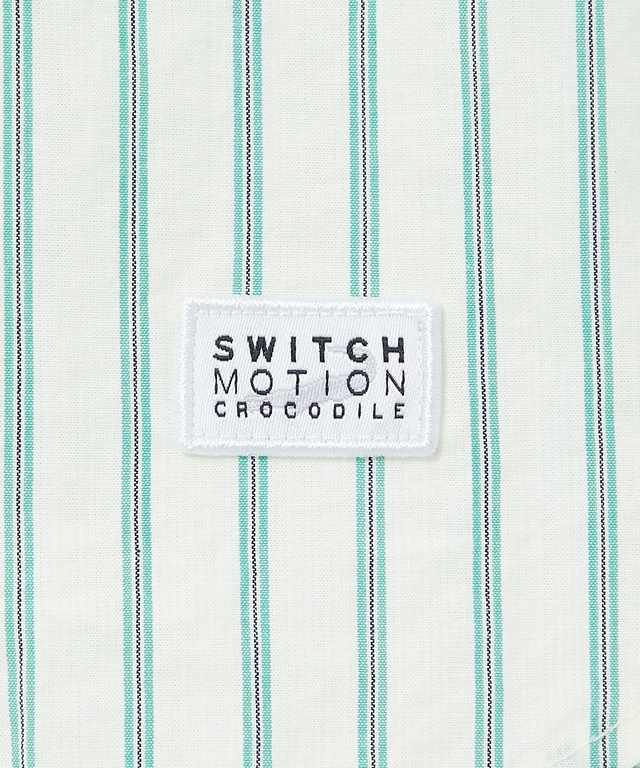 スノーコットン ストライプ 七分袖 シャツ【接触冷感】