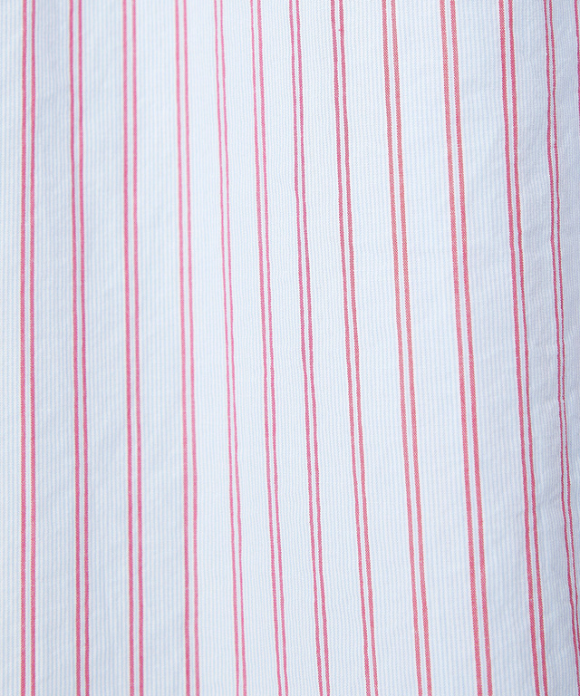 スノーコットン ストライプ 七分袖 シャツ【接触冷感】