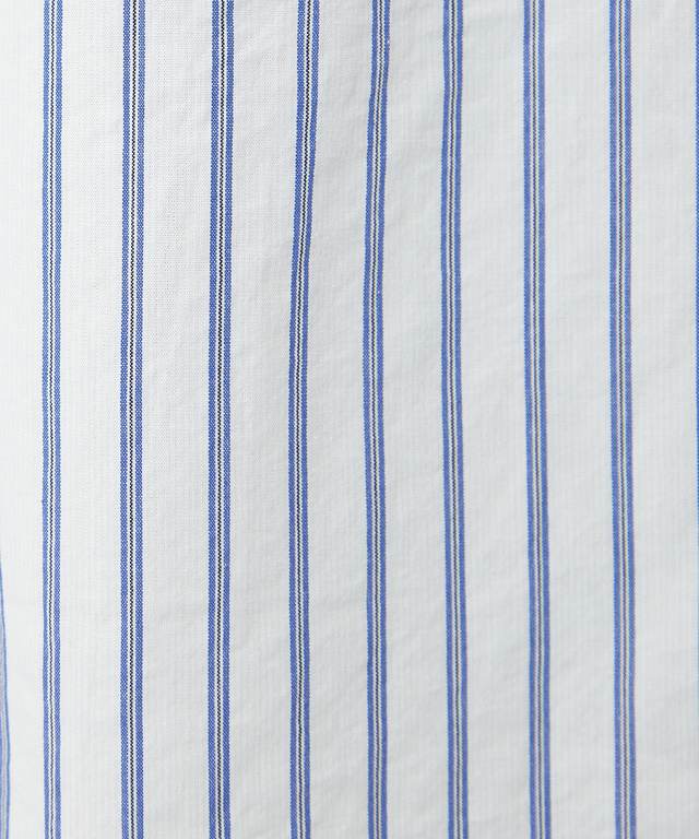 スノーコットン ストライプ 七分袖 シャツ【接触冷感】