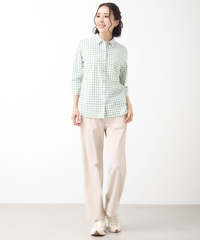 コットン デザイン 七分袖 シャツ