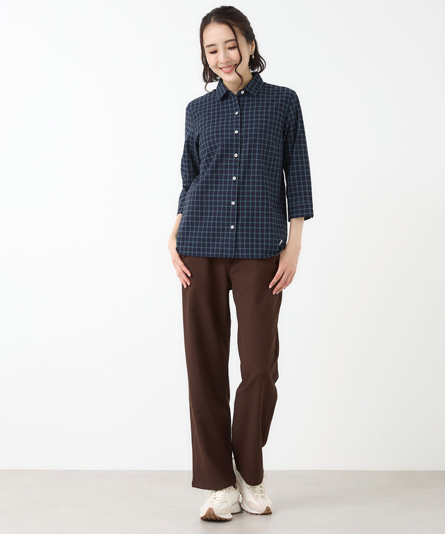 コットン デザイン 七分袖 シャツ