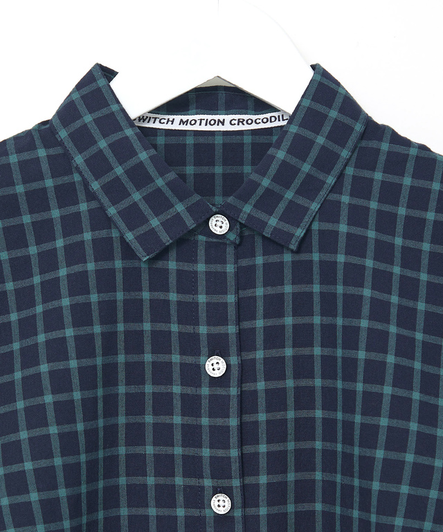 コットン デザイン 七分袖 シャツ