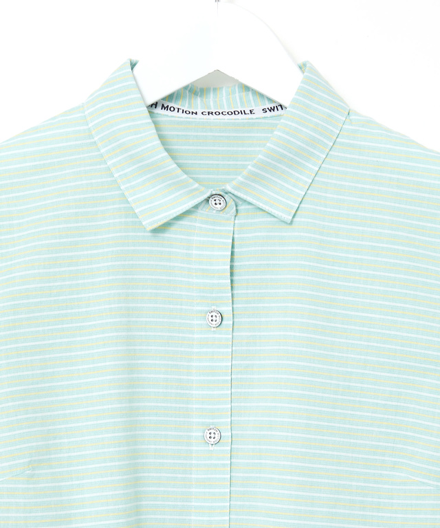 コットン デザイン 七分袖 シャツ