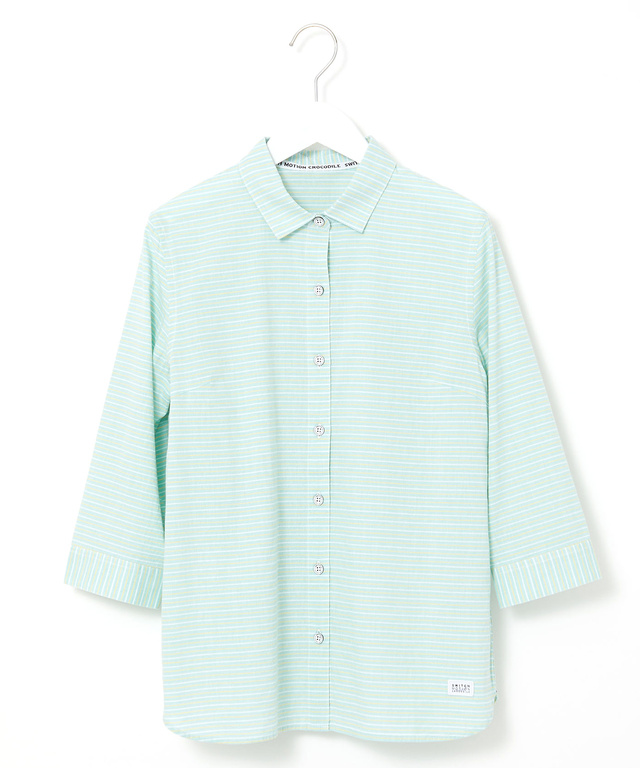 コットン デザイン 七分袖 シャツ