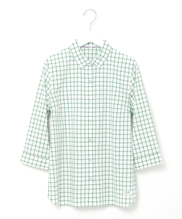 コットン デザイン 七分袖 シャツ