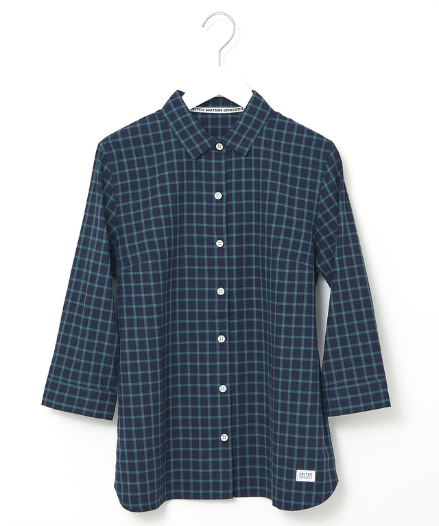 コットン デザイン 七分袖 シャツ