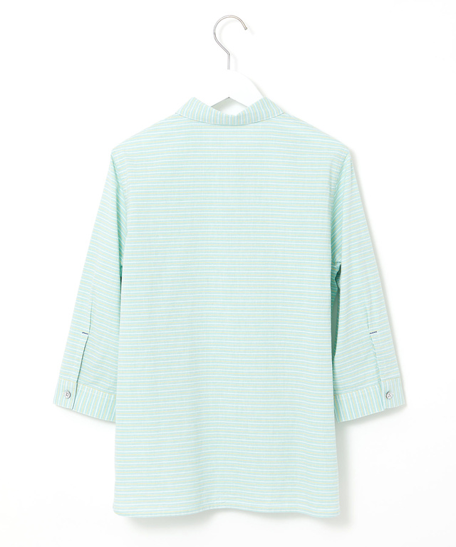 コットン デザイン 七分袖 シャツ