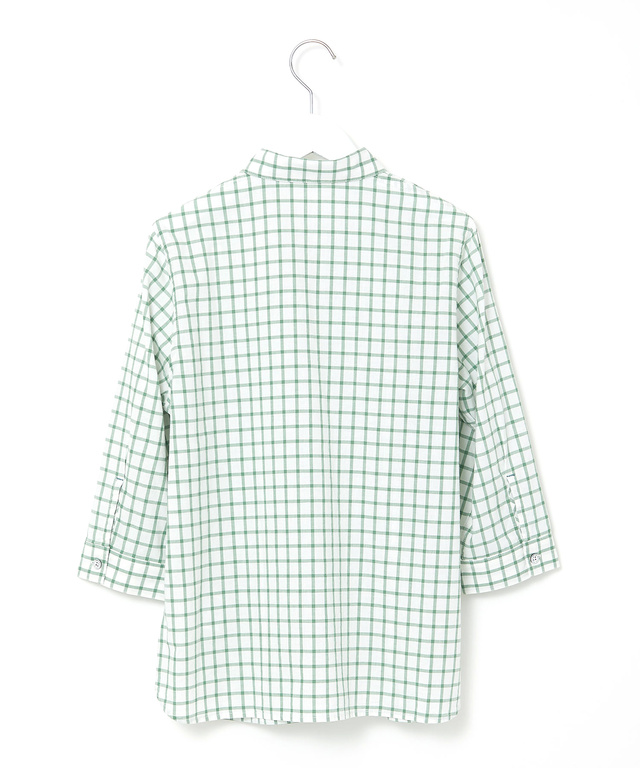 コットン デザイン 七分袖 シャツ