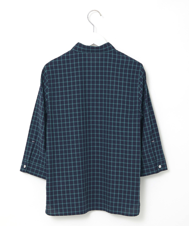 コットン デザイン 七分袖 シャツ