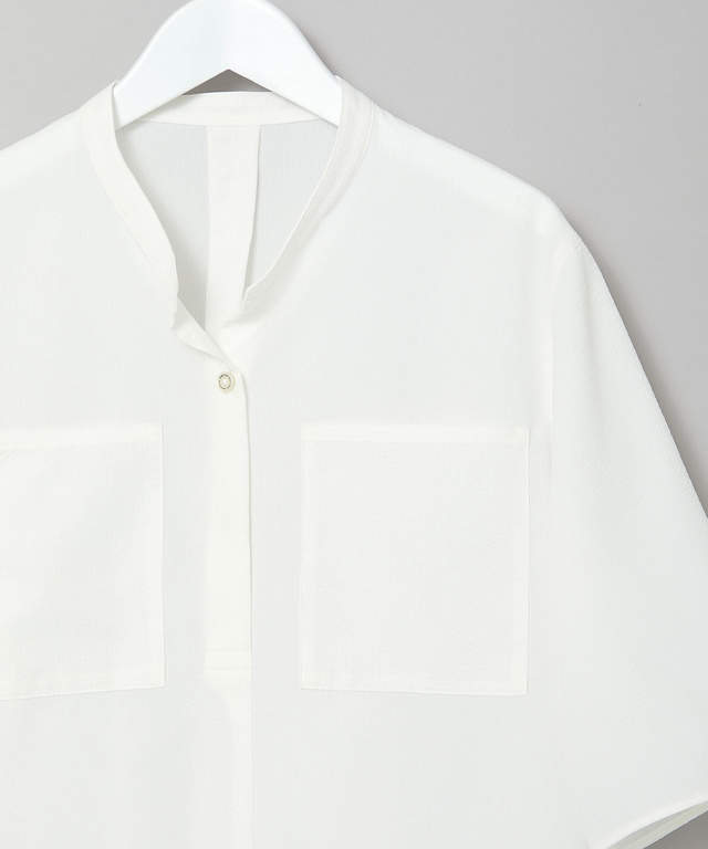 袖タックデザイン プルオーバー ブラウス