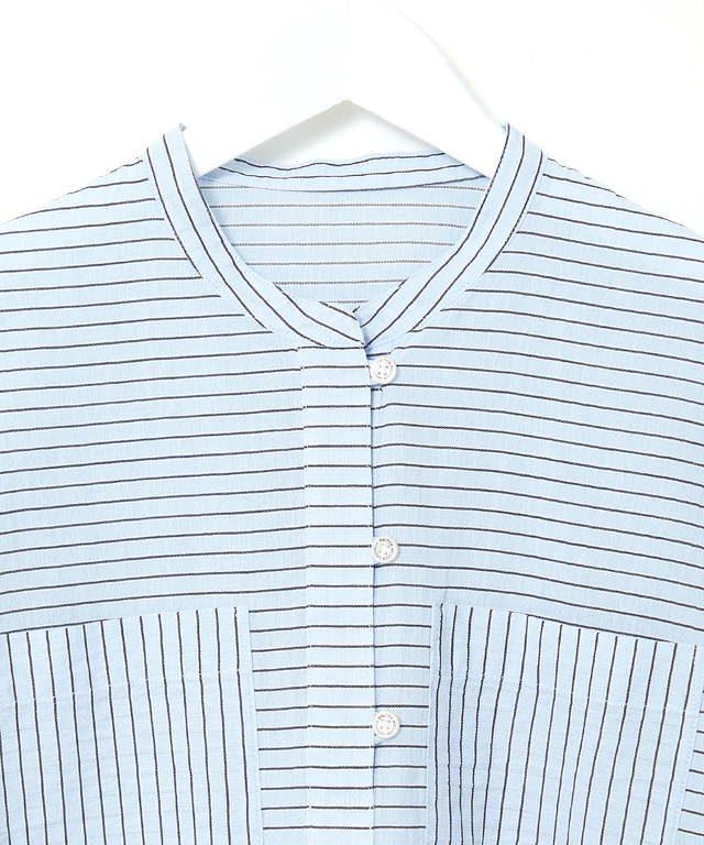 スノーコットン ボーダー プルオーバー ブラウス【接触冷感】