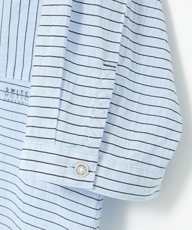 スノーコットン ボーダー プルオーバー ブラウス【接触冷感】