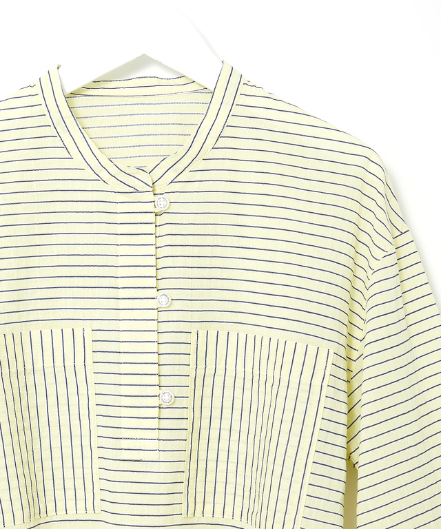 スノーコットン ボーダー プルオーバー ブラウス【接触冷感】