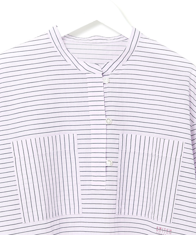 スノーコットン ボーダー プルオーバー ブラウス【接触冷感】