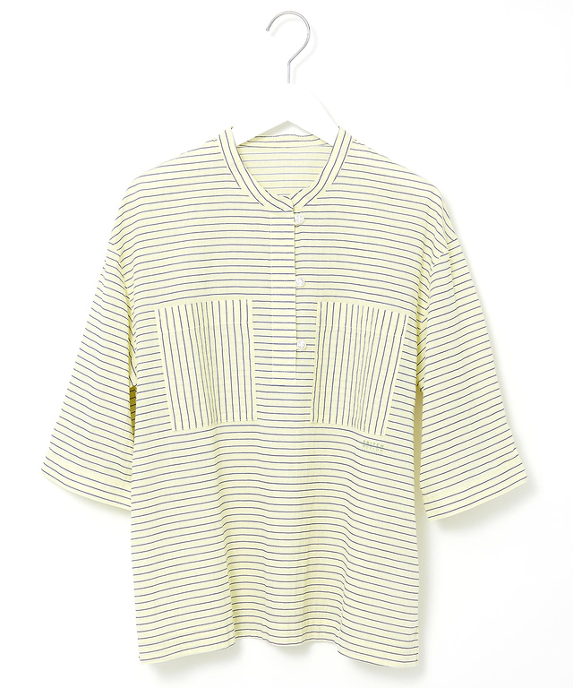 スノーコットン ボーダー プルオーバー ブラウス【接触冷感】