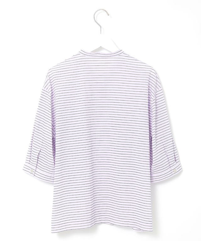 スノーコットン ボーダー プルオーバー ブラウス【接触冷感】