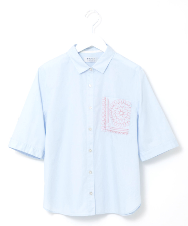 刺繍 ポケット ブラウス