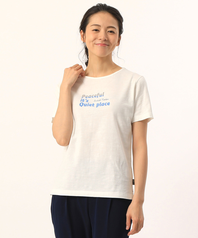 ロゴ刺繍プリントTシャツ
