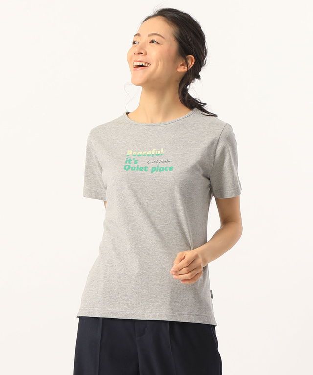 ロゴ刺繍プリントTシャツ