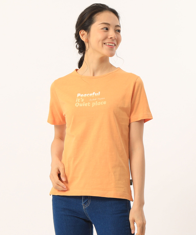 ロゴ刺繍プリントTシャツ