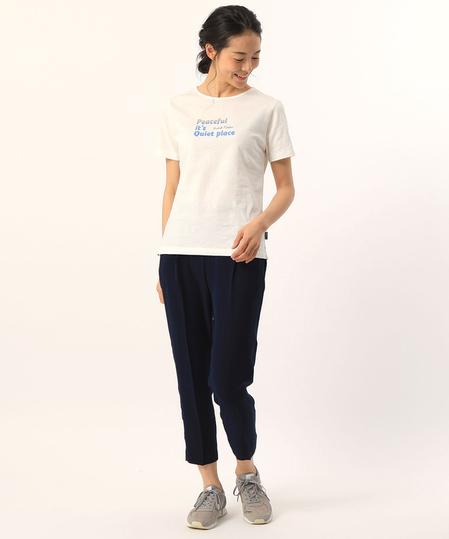 ロゴ刺繍プリントTシャツ