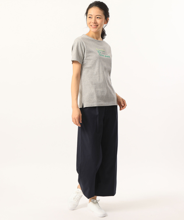 ロゴ刺繍プリントTシャツ