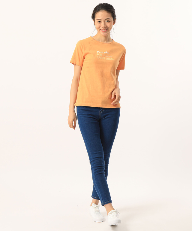 ロゴ刺繍プリントTシャツ