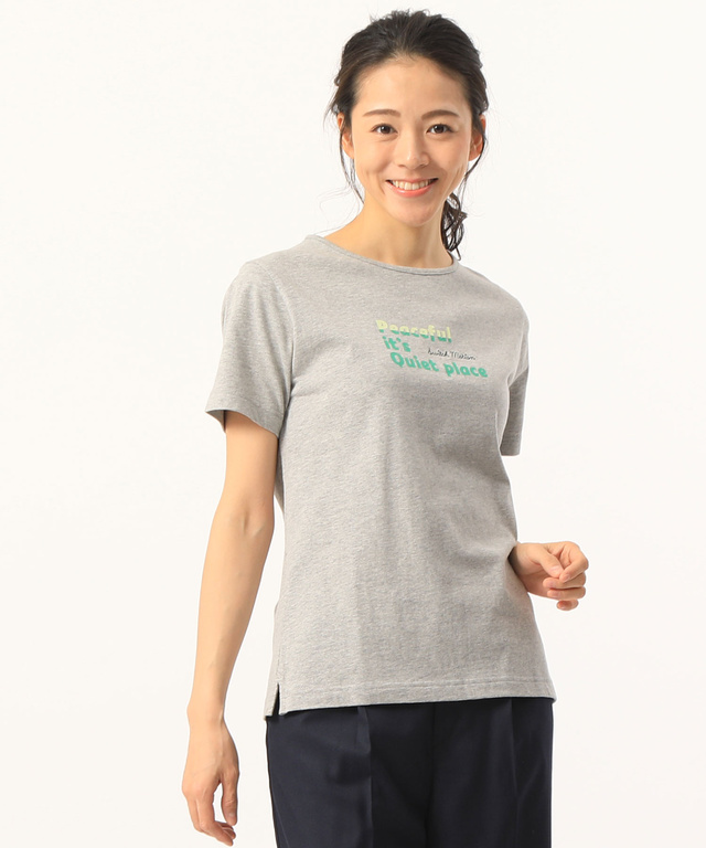 ロゴ刺繍プリントTシャツ