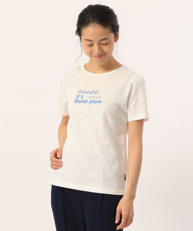 ロゴ刺繍プリントTシャツ