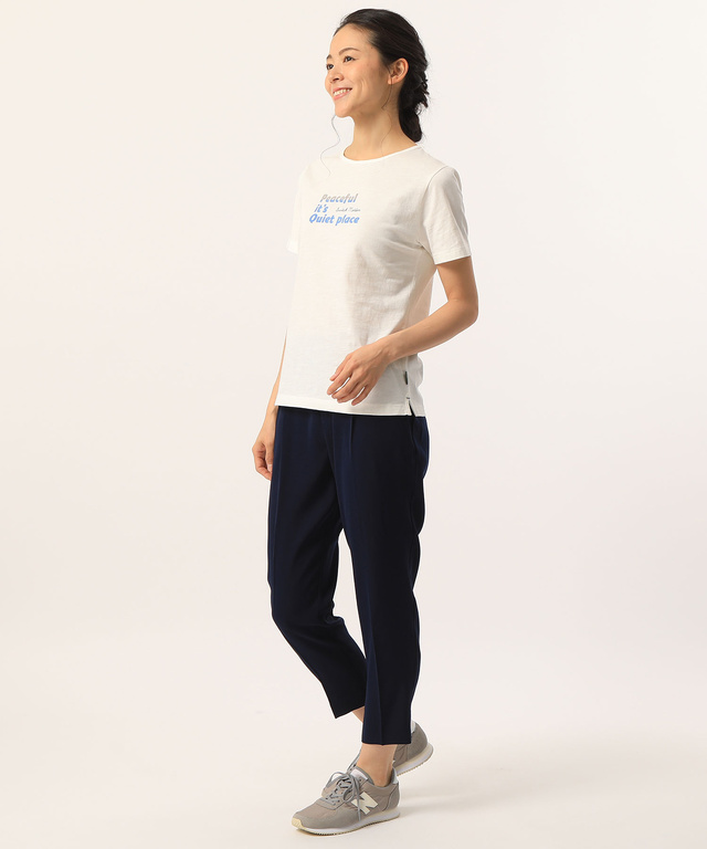ロゴ刺繍プリントTシャツ