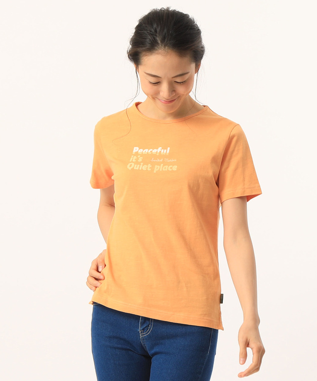 ロゴ刺繍プリントTシャツ