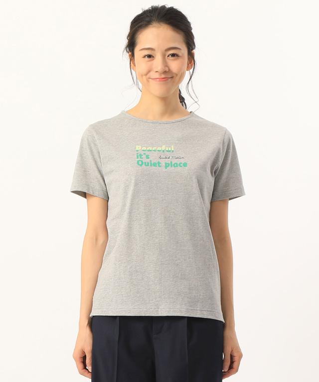 ロゴ刺繍プリントTシャツ