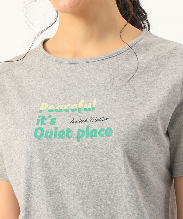 ロゴ刺繍プリントTシャツ