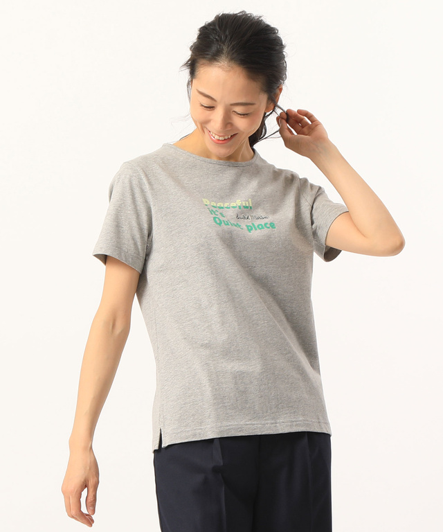 ロゴ刺繍プリントTシャツ
