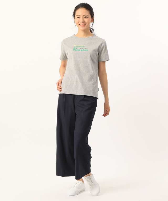 ロゴ刺繍プリントTシャツ