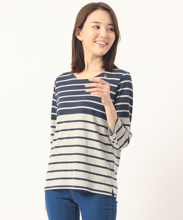 バイカラークルーネックTシャツ