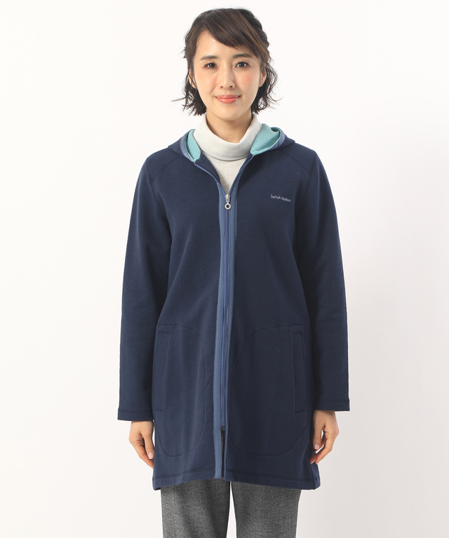 パーカージップアップロングジャケット