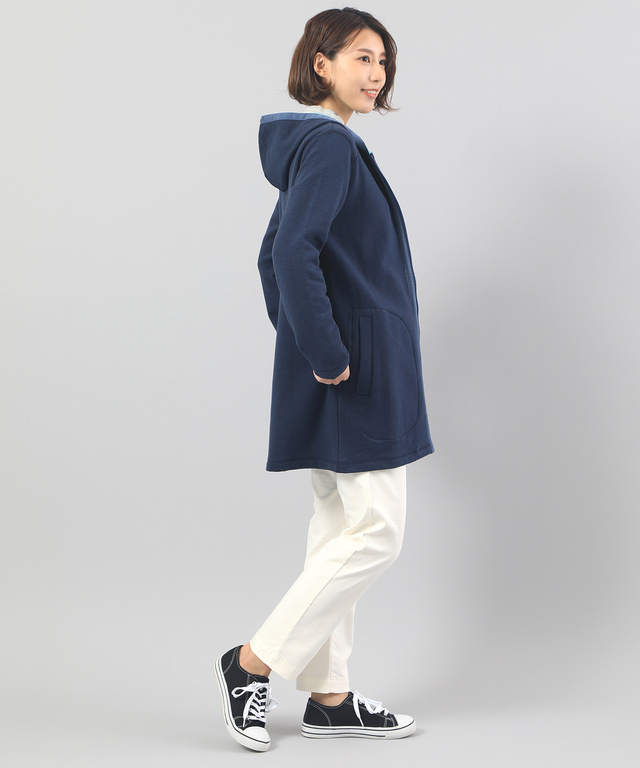 パーカージップアップロングジャケット