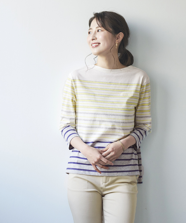 スノーコットンパネルボーダーTシャツ