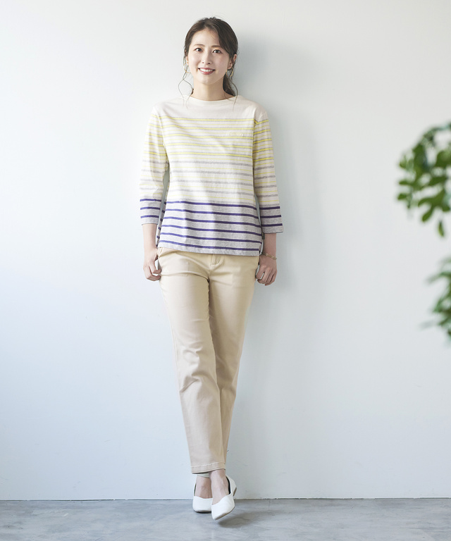スノーコットンパネルボーダーTシャツ