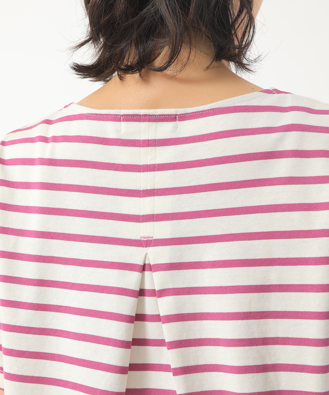 裾切り替えボーダーTシャツ