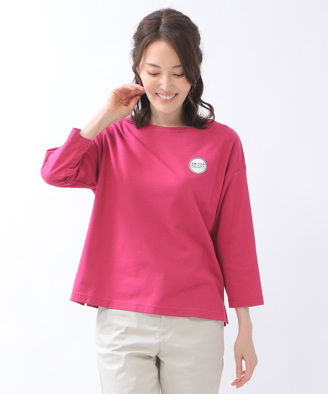 ワッペン ドロップショルダー Tシャツ【吸汗速乾】